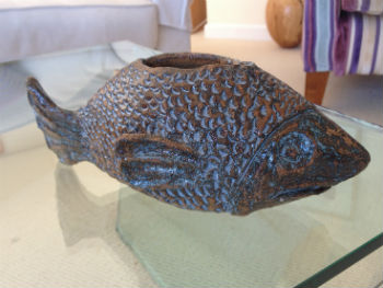 Ceramic fish sculpture by Peter Heywood