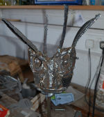 First stage of welded metal face by Peter Heywood