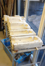 Moulds for slip-casting figures for Faces project by Peter Heywood