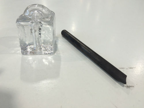 Test piece for glass sculpture by Peter Heywood