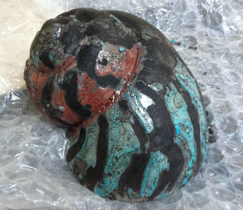 Shell after raku firing