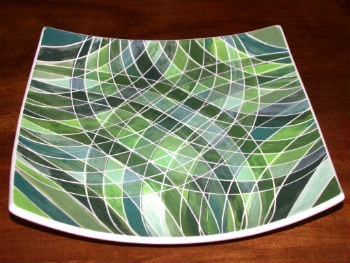 Painted dish by Peter Heywood