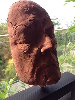 Clay moulding of my face by Peter Heywood
