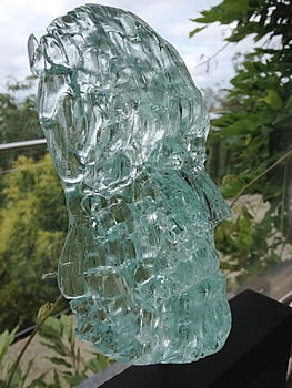 Glass mask of my face by Peter Heywood