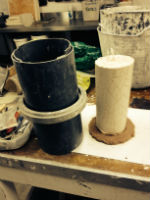 Plaster and flint mould for cast glass sculpture