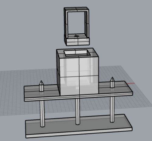 First stab at designing a jig to cast glass cubes