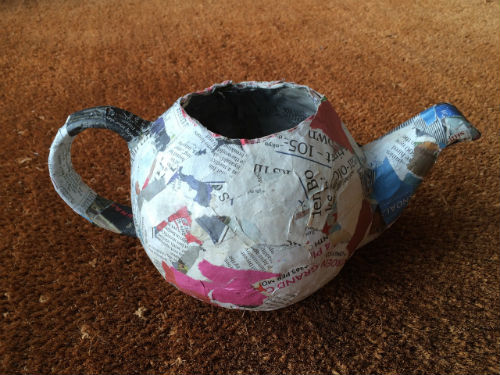 papier-mch teapot - top unfinished