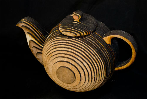 Teapot made from plywood