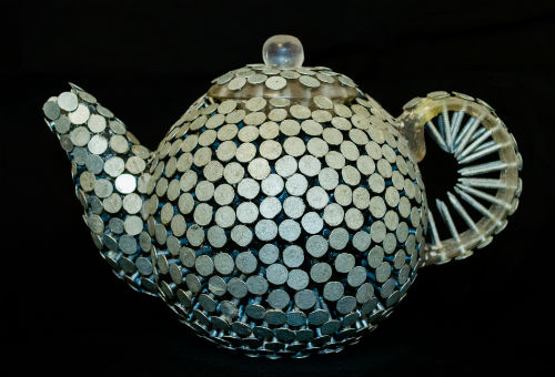 Teapot made from nails