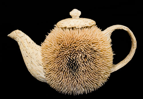 Teapot made from cocktail sticks