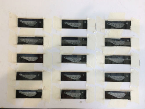 Etching microscope slides on a laser cutter