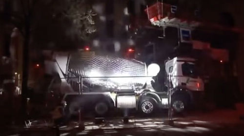 Concrete truck disco ball