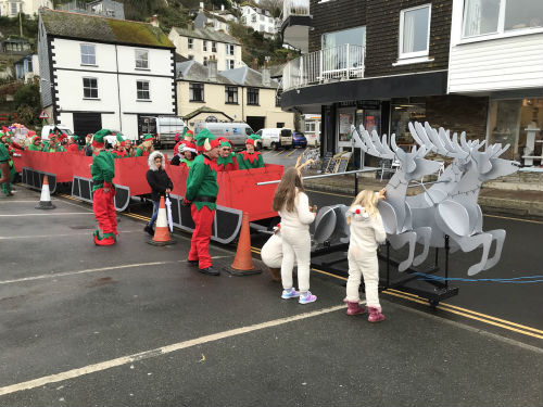 Reindeer and sleds in Looe's Xmas celebrations